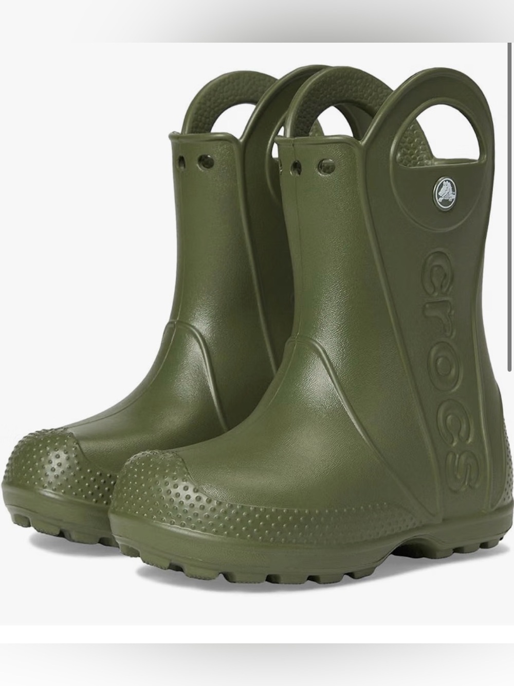 CROCS Kids Handle It Olive Rain Boots